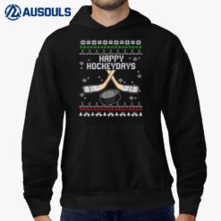 Happy Hockeydays Ugly Christmas Pajama Cool Hockey Pun X-Mas Hoodie