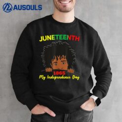 Happy Junenth Independence n Youth Afro Locs Black Boy Sweatshirt