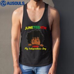 Happy Junenth Independence n Youth Afro Locs Black Boy Tank Top