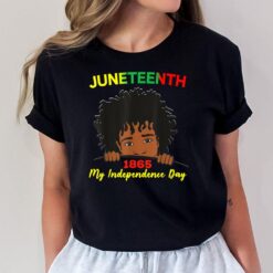 Happy Junenth Independence n Youth Afro Locs Black Boy T-Shirt