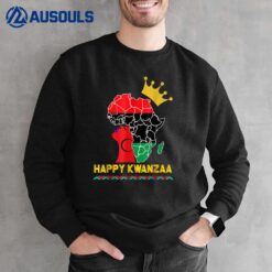 Happy Kwanzaa African Black Woman Queen Gold Crown Sweatshirt