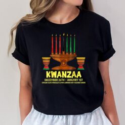 Happy Kwanzaa Kinara Candles African American Christmas Day T-Shirt