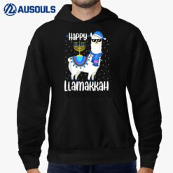 Happy Llamakkah Cute Jewish Llama Sunglasses Hanukkah Hoodie