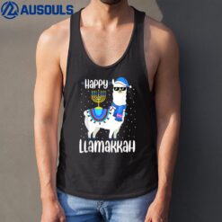 Happy Llamakkah Cute Jewish Llama Sunglasses Hanukkah Tank Top