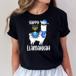 Happy Llamakkah Cute Jewish Llama Sunglasses Hanukkah T-Shirt