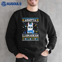 Happy Llamakkah Llama Ugly Hanukkah Ugly Sweater Sweatshirt