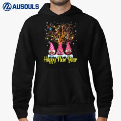 Happy New Year 2023 Pink Gnomes Xmas Family Fireworks Hoodie