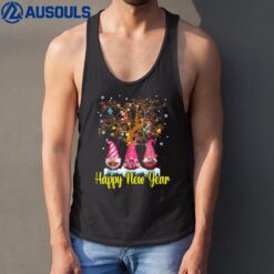 Happy New Year 2023 Pink Gnomes Xmas Family Fireworks Tank Top