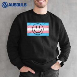 Happy Smiley Face Emoji Transgender Pride Flag Stuff Trans Sweatshirt