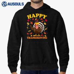 Happy Thanksgiving  Pilgrim Turkey Fall Season Hoodie