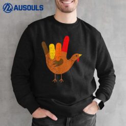 Happy Thanksgiving Turkey ASL I Love You Sign Language Sweatshirt