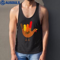 Happy Thanksgiving Turkey ASL I Love You Sign Language Tank Top