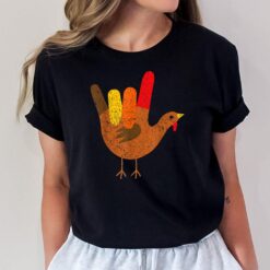 Happy Thanksgiving Turkey ASL I Love You Sign Language T-Shirt