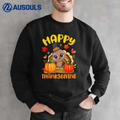 Happy Thanksgiving s For Boys Girls Kids Pilgrim Turkey Sweatshirt