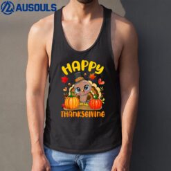 Happy Thanksgiving s For Boys Girls Kids Pilgrim Turkey Tank Top