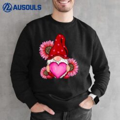 Happy Valentine's Day Gnome with Leopard Sunflower Valentine Sweatshirt