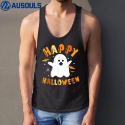 Happy Halloween With Funny Boo Ghost Tank Top