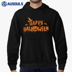Happy halloween with scary pumpkin face and witch hat Hoodie