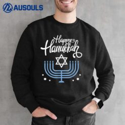 Happy hanukkah with menorah for jewish christmas holiday Sweatshirt