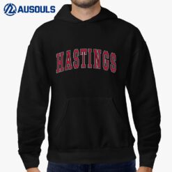 Hastings Nebraska Souvenir College Style Red Text Hoodie