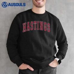 Hastings Nebraska Souvenir College Style Red Text Sweatshirt