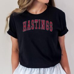 Hastings Nebraska Souvenir College Style Red Text T-Shirt