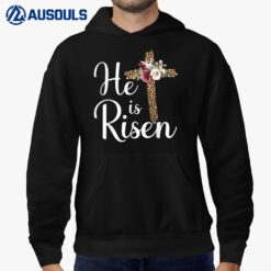 He Is Risen Jesus Christ Cross Easter Sunday Long Sleeve Hoodie