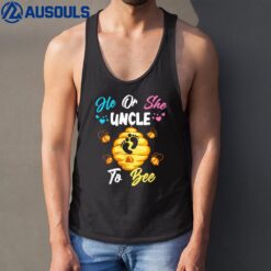 He Or She Uncle To Bee Gender Reveal Baby Announcement Party Tank Top