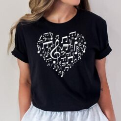 Heart Shape Musical Notes Music Lovers Gifts Valentines Day T-Shirt