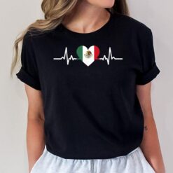 Heartbeat Mexico Flag Mexican Independence Day Proud T-Shirt