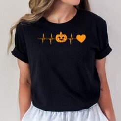 Heartbeat Pumpkin Scrub Top Nurse Halloween Costume Women RN T-Shirt