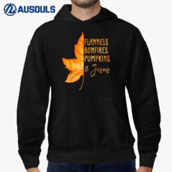 Hello Fall Flannels Bonfires Pumpkins And Jesus Thanksgiving Hoodie