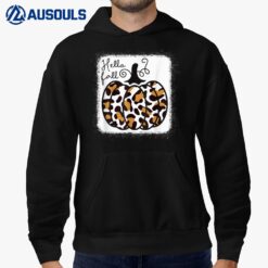 Hello Fall Theme Cheetah Pumpkin Leopard Women n Girls Hoodie