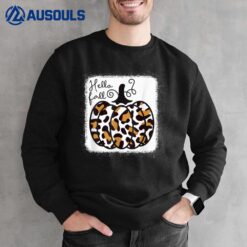 Hello Fall Theme Cheetah Pumpkin Leopard Women n Girls Sweatshirt