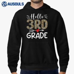 Hello Third Grade Leopard 1st Day Of School Team 3rd Grade Hoodie