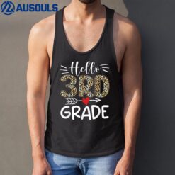 Hello Third Grade Leopard 1st Day Of School Team 3rd Grade Tank Top