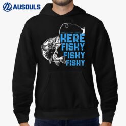 Here Fishy Funny Fishkeeping Aquarist Aquarium Graphic Hoodie