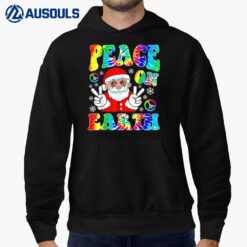 Hippie Peace on Earth Boho Christmas Santa Claus Pajamas Hoodie