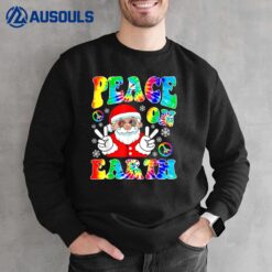 Hippie Peace on Earth Boho Christmas Santa Claus Pajamas Sweatshirt