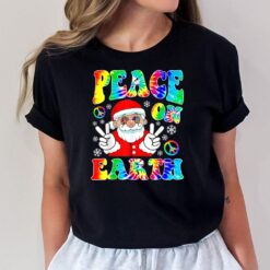 Hippie Peace on Earth Boho Christmas Santa Claus Pajamas T-Shirt