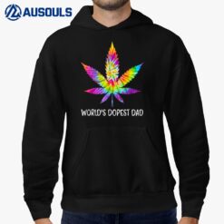 Hippie Tie Dye 420 Worlds Dopest Dad Funny Marijuana Leaf Hoodie