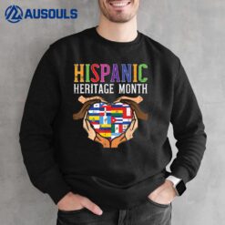 Hispanic Heritage Month Hands Heart Flags Men Women Kids Sweatshirt