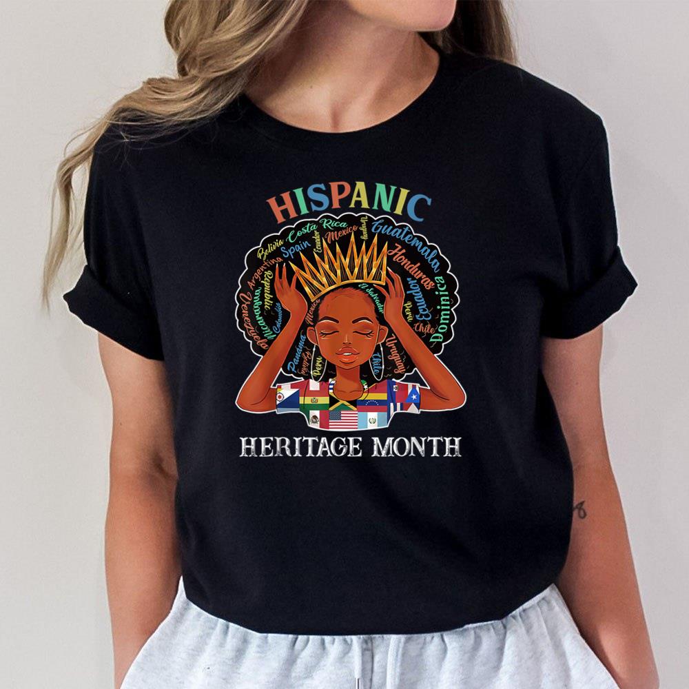 Hispanic Heritage Month Latina Girls Latino Countries Flags Unisex T-Shirt
