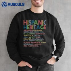 Hispanic Heritage Month Latino All Countries Names Sweatshirt