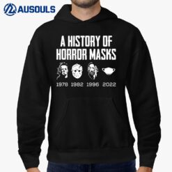 History Of Horror Masks Lazy Halloween Costume Face Mask Hoodie