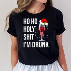 Ho Ho Holy Shit I'm Drunk Wine Santa Christmas T-Shirt