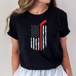Hockey American Flag Vintage Hockey T-Shirt