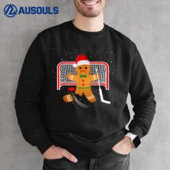Hockey Goalie Funny Christmas  Gingerbread Man Goalie Sweatshirt