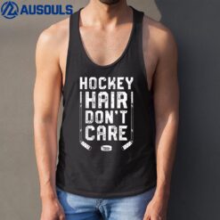 Hockey Hair Dont Care Ice Hockey Sport Hockey Player Tank Top