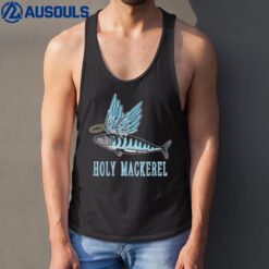 Holy Mackerel Funny Witty Winged Fish Sarcasm Meme Tank Top